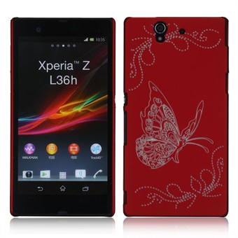 Vlinders Cover Protection Xperia Z (Rood)