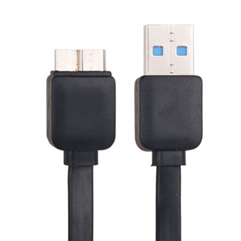 Platte USB 3.0 oplaad/sync kabel 1M (Zwart)