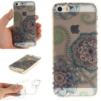 Modern art siliconen hoesje voor iPhone 5 / iPhone 5S / iPhone SE 2013 - Flower Punk