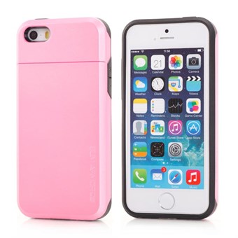 SPIGEN plastic en siliconen hoes met verborgen kaarthouder voor iPhone 5/5S - Roze