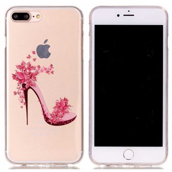 Designer motief siliconen hoes voor iPhone 7 Plus / iPhone 8 Plus - Bloemenschoenen