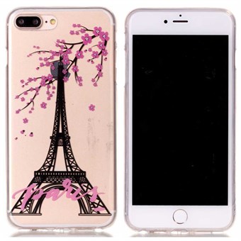 Designer motief siliconen hoes voor iPhone 7 Plus / iPhone 8 Plus - Eiffeltoren