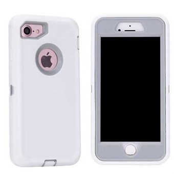 Cover alle plastic/siliconen hoes voor iPhone 7 / iPhone 8 - Wit grijs