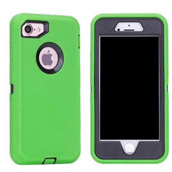 Cover alle plastic/siliconen hoes voor iPhone 7 / iPhone 8 - Groen/zwart