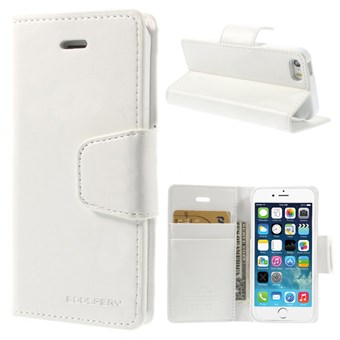 Goospery leren hoesje met magnetische sluiting voor iPhone 5 / iPhone 5S / iPhone SE 2013 - Wit