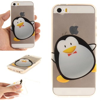 Modern art siliconen hoesje voor iPhone 5 / iPhone 5S / iPhone SE 2013 - Penguin