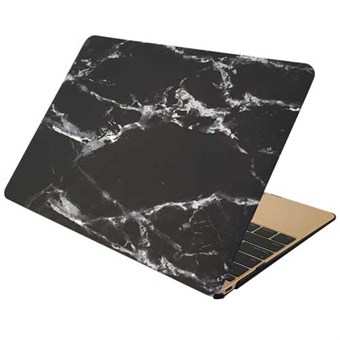 Macbook 12 "Marble Series Hard Case - Donker