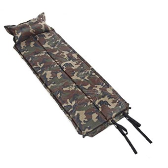 Zelfopblaasbaar slaapmatje met hoofdkussen 185 x 60 cm in Camouflage