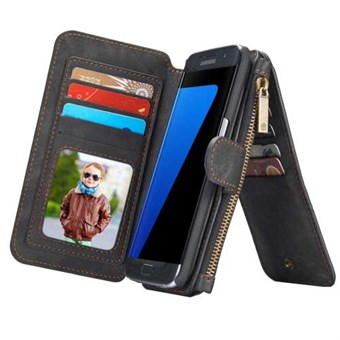 CaseMe Flip Wallet voor Samsung Galaxy S7 Edge - Zwart