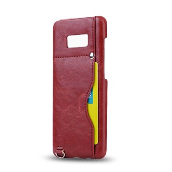 La Fashion Cover in PU-leer en plastic voor de Samsung Galaxy S8 Plus - Rood/Bruin