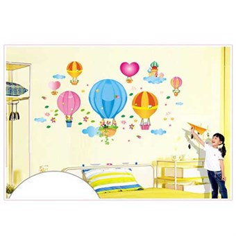 TipTop Muurstickers Kleurrijke Cartoon Heteluchtballon