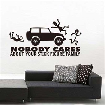 TipTop Muurstickers Funny Noboby Case Car Cartoon Design