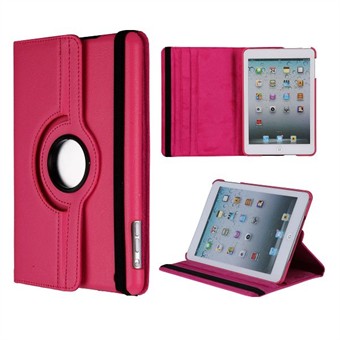 Denemarken\'s goedkoopste 360 roterende hoes voor iPad Mini 1 / iPad Mini 2 / iPad Mini 3 (magenta)
