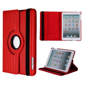 Denemarken\'s goedkoopste 360 roterende hoes voor iPad Mini 1 / iPad Mini 2 / iPad Mini 3 (rood)