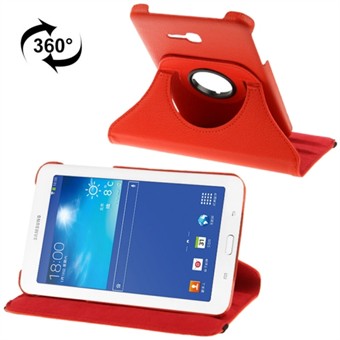 360 roterende lederen hoes voor Tab 3 Lite (rood)