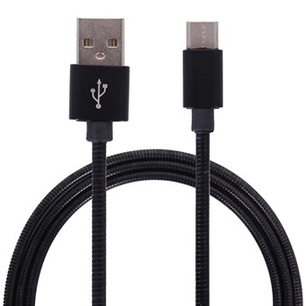 Metalen kabel USB Type C 3.1 naar USB Type A 2.0 / 1m - Zwart