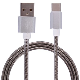 Metalen kabel USB Type C 3.1 naar USB Type A 2.0 / 1m - Zilver