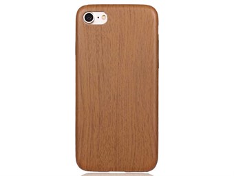 Leather Look Silicone Cover voor iPhone 7 / iPhone 8 - Bruin