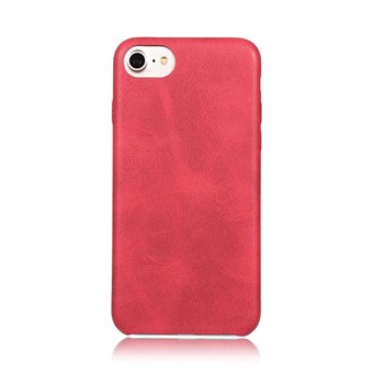 Leather Look Silicone Cover voor iPhone 7 / iPhone 8 - Rood