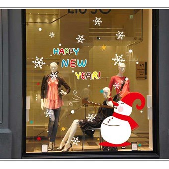 TipTop Muurstickers ABQ9801 Bling Kerststijl Kerst Sneeuwpop Patroon Verwijderbare PVC Decals Kamer