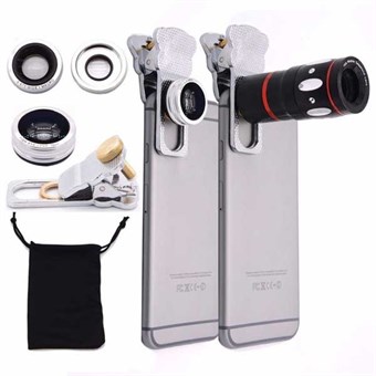 4 in 1 Clip Camera Lens set voor Smartphone/Tablet