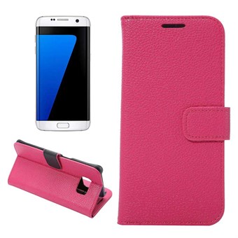 Magneet hoesje Galaxy S7 Edge hoesje (roze rood)