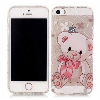 Summer time siliconen hoes transparant M. patronen iPhone 5 / iPhone 5S / iPhone SE 2013 roze beer