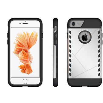 Exclusieve siliconen/plastic hoes voor iPhone 7/ iPhone 8 - zilver