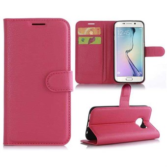 Klassiek creditcard hoesje Galaxy S7 Edge cover (roze rood)