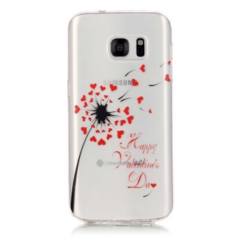 Stijlvolle transparante Samsung Galaxy S7 Edge siliconen hoes Heart Dandelion