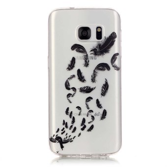 Stijlvolle transparante Samsung Galaxy S7 Edge siliconen hoes Penguin Feather
