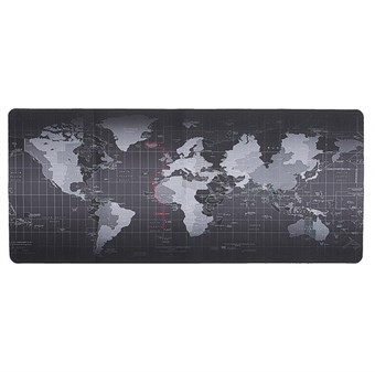 Mousepad XXL met wereldkaart / Gamer Pad - 80 x 30 cm - Black Edition