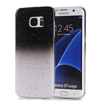 Trendy waterdruppel plastic hoes voor Galaxy S7 Edge zwart