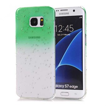Trendy waterdruppels plastic hoes voor Galaxy S7 Edge groen
