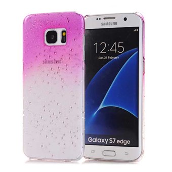 Trendy waterdruppels plastic hoes voor Galaxy S7 Edge paars
