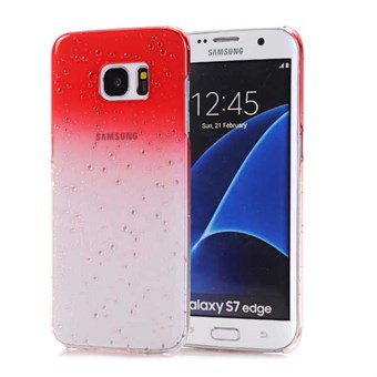 Trendy waterdruppels plastic hoes voor Galaxy S7 Edge rood