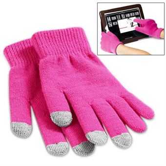 Touchhandschoen met 3 vingers - roze