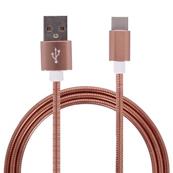Metalen kabel USB Type C 3.1 naar USB Type A 2.0 / 1m - Rosé goud