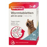 Beaphar All-in-One Ontwormingstabletten voor Hond – Dosering op gewicht - 2,5 kg - 10 kg - 2 tabletten