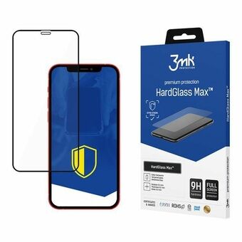 3MK HardGlass Max iPhone 12 Mini 5.4" zwart/zwart, volledig scherm glas