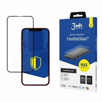 3MK FlexibleGlass Max iPhone 13/13 Pro 6,1" in zwart, Hybride Glas met versterkte randen