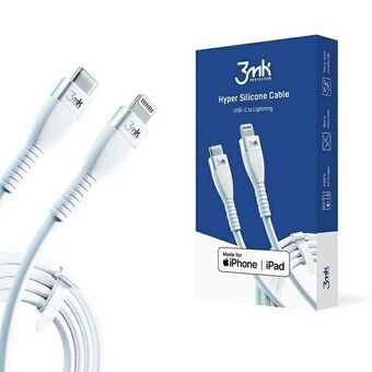 3MK HyperSilicone MFI USB-C/Lightning kabel wit 1m 20W 3A