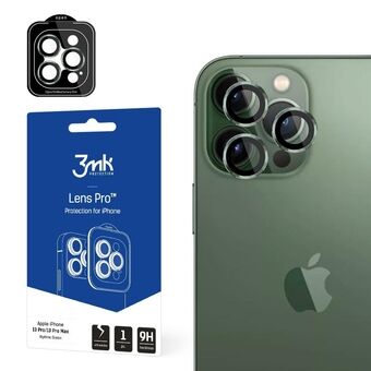 3MK Lens Protection Pro iPhone 13 Pro / 13 Pro Max, groen/Alpine Green, bescherming voor de camera lens met montageframe, 1 stuk.