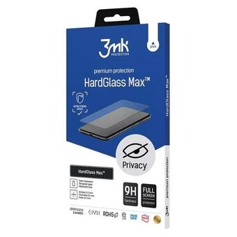 3MK HardGlass Max Privacy voor iPhone 12/12 Pro in het zwart, Volledig scherm glas.