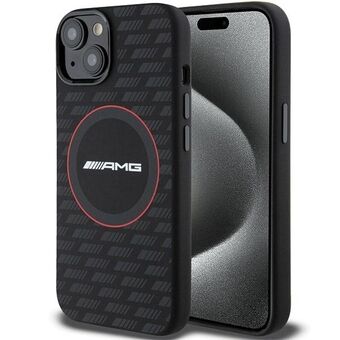 AMG AMHMP15S23SMRK iPhone 15 / 14 / 13 6.1" zwarte harde hoesje Siliconen Carbon Patroon MagSafe