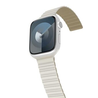 Araree pasek van siliconen Link voor Apple Watch 38/40/41 mm in wit-groen/warm wit-khaki AR70-01908C.