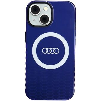 Audi IML Groot Logo MagSafe Hoesje iPhone 15 / 14 / 13 6.1" blauw navy hardcase AU-IMLMIP15-Q5/D2-BE