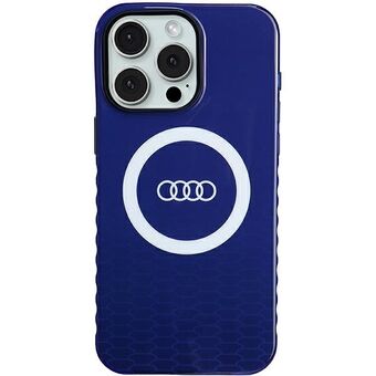 Audi IML Groot Logo MagSafe Hoesje iPhone 15 Pro Max 6.7" blauw/donkerblauw hardcase AU-IMLMIP15PM-Q5/D2-BE.