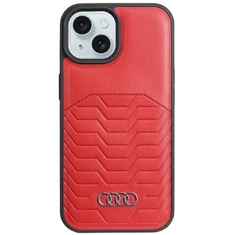 Audi Synthetisch Leren MagSafe iPhone 15 Plus / 14 Plus 6.7" rode hardcase AU-TPUPCMIP15M-GT/D3-RD