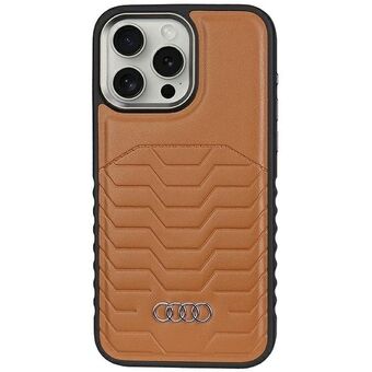 Audi Synthetisch Leren MagSafe iPhone 14 Pro Max 6.7" bruine hardcase AU-TPUPCMIP14PM-GT/D3-BN
